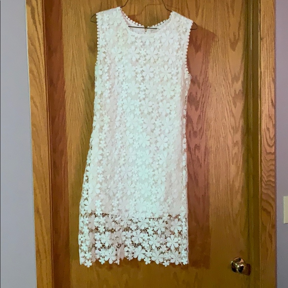White lace floral dress